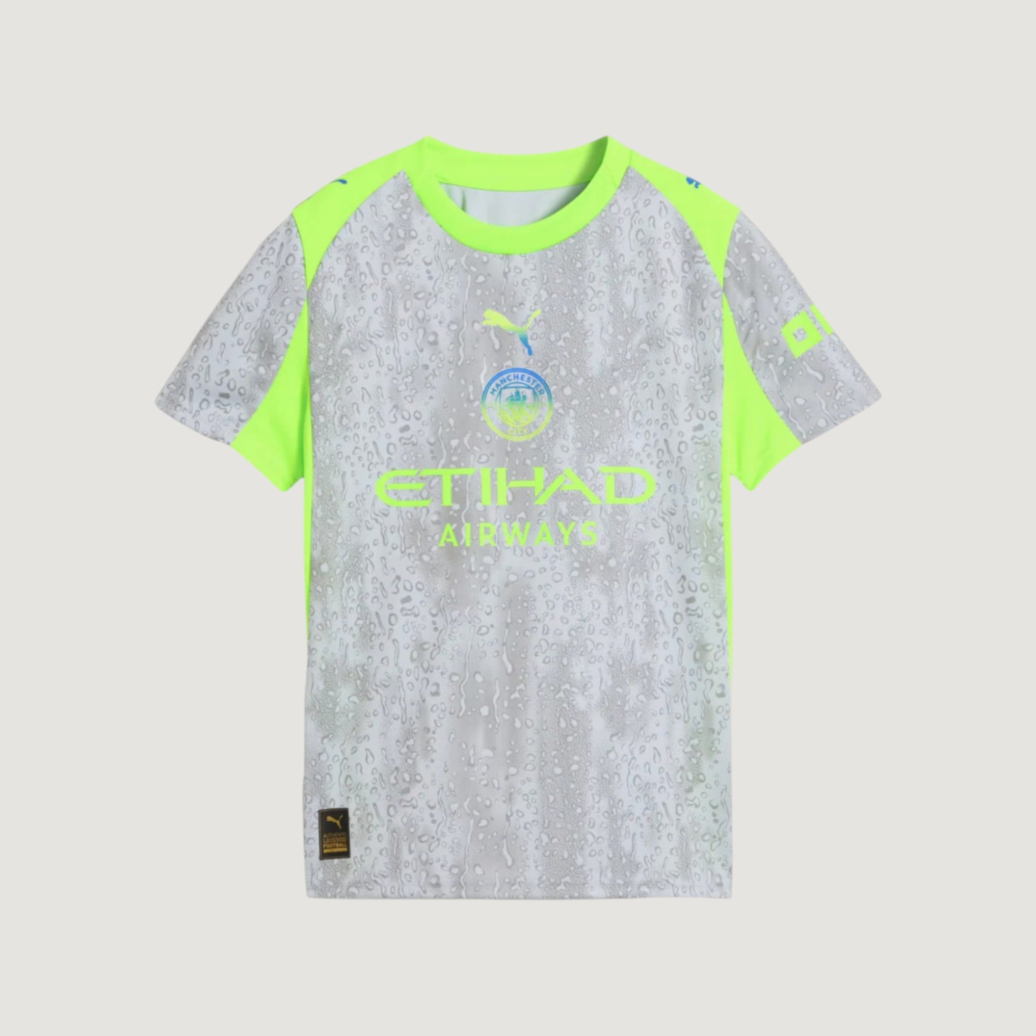 MANCHESTER CITY – Maillot Extérieur 25/26 – Gris & Jaune Fluo